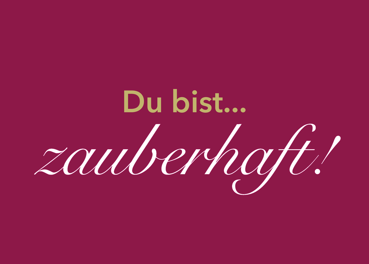 Postkarten-Motiv „Du bist... zauberhaft!“ des Suite Magic Theaters